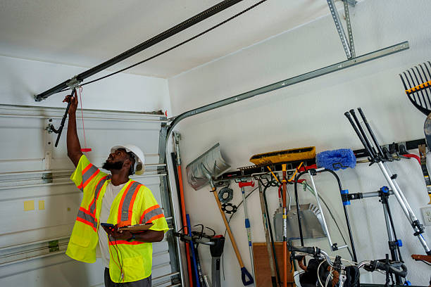 Professional Garage Door Panel Replacement technician working in Midway City, CA
